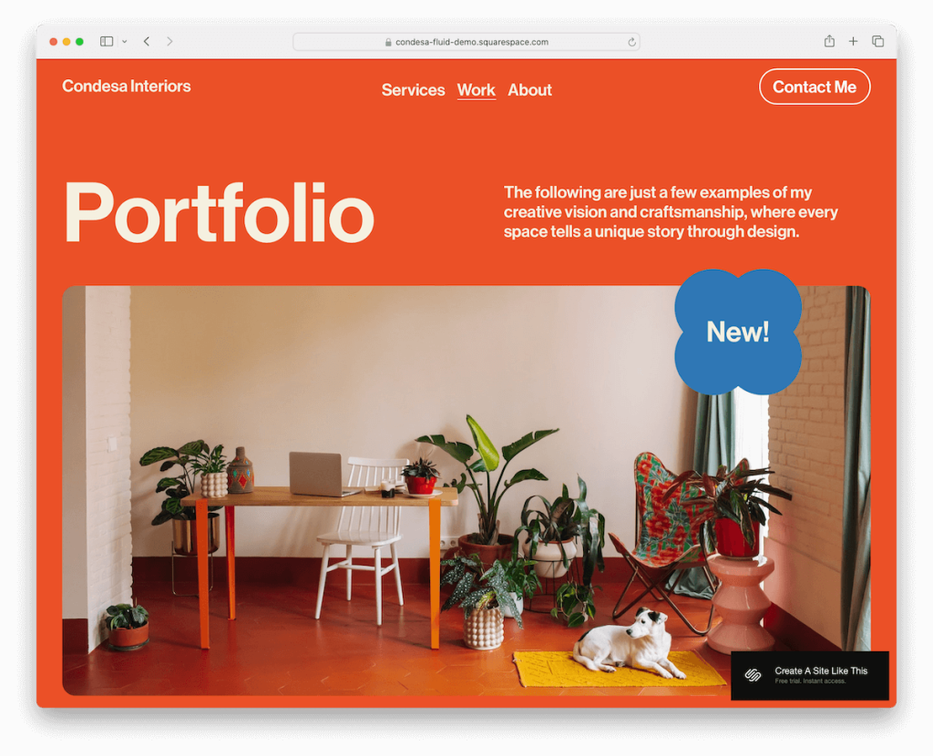 templat portofolio condesa squarespace