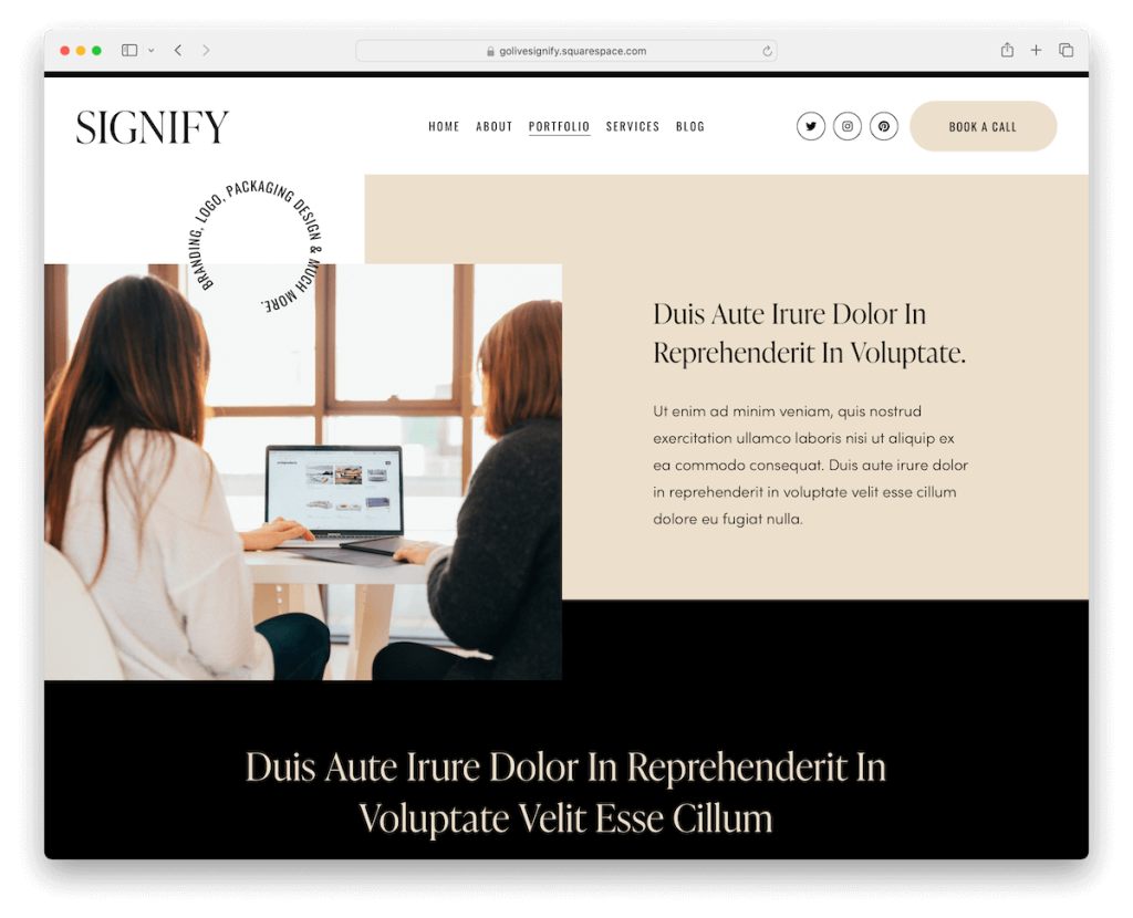 squarespace portföy şablonunu belirtin