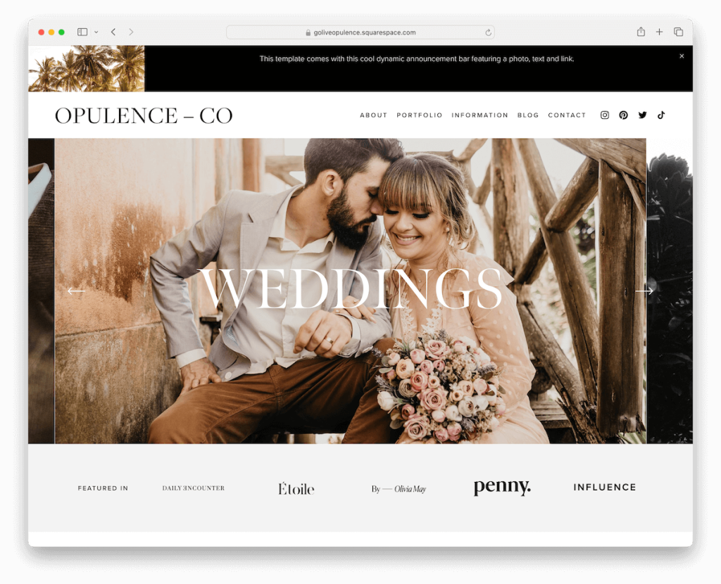 Opulenz-Squarespace-Hochzeitsvorlage