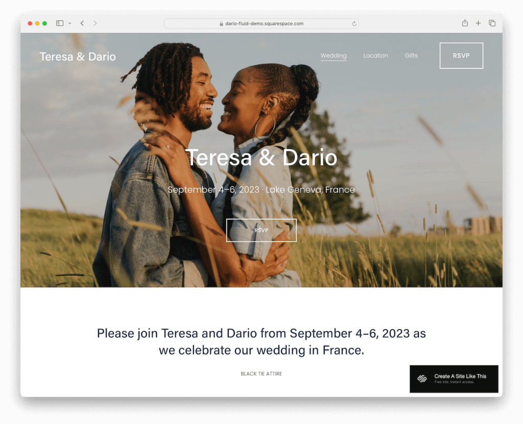 templat pernikahan dario squarespace