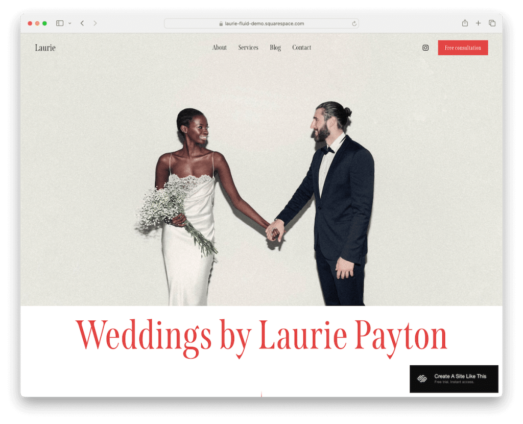 modèle de mariage de Laurie Squarespace