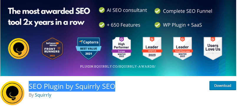 Complemento SEO de Squirrly SEO