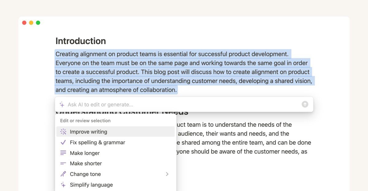Notion AI für KI-Schreibhilfe