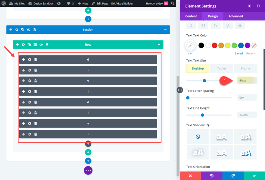 conceptions de texte incurvées divi
