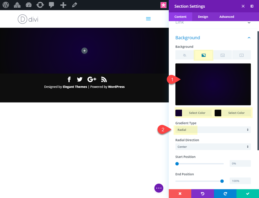 conceptions de texte incurvées divi