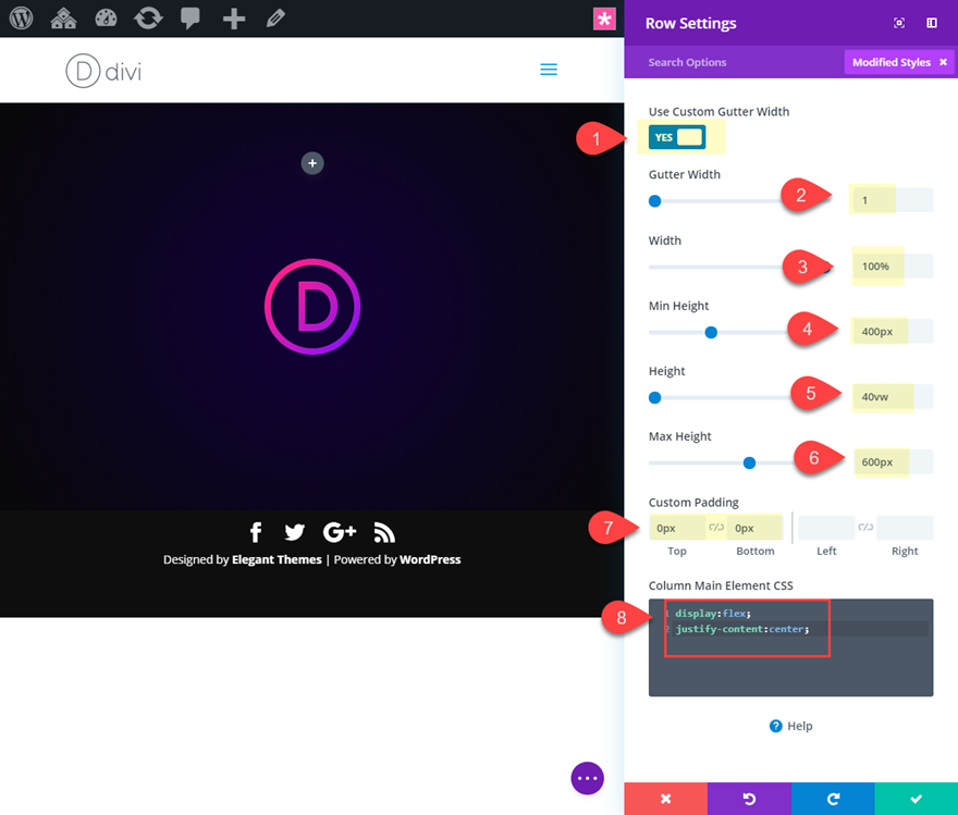 conceptions de texte incurvées divi