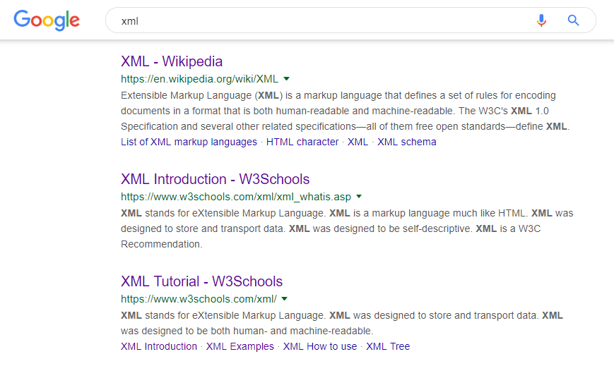 Une recherche Google sur XML.