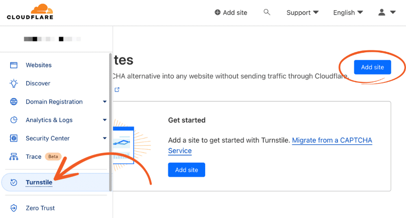 Cloudflare 的 Turnstile 儀表板