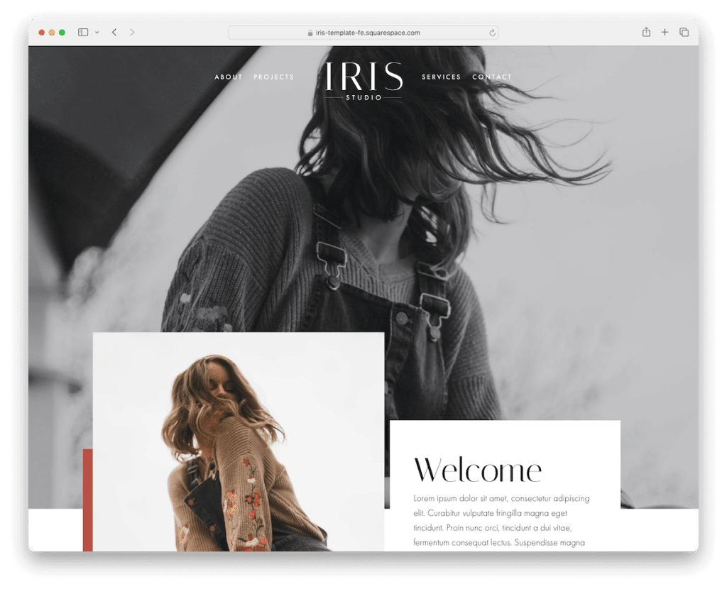 iris squarespace 치료사 템플릿