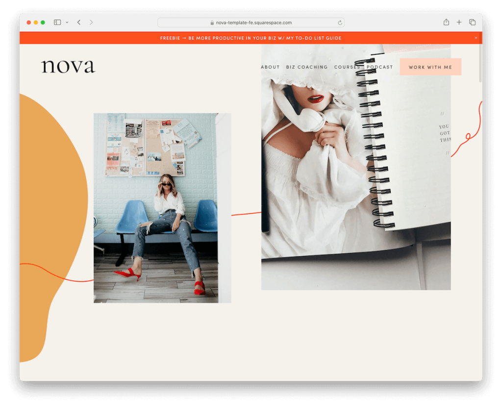 modèle de thérapeute nova squarespace