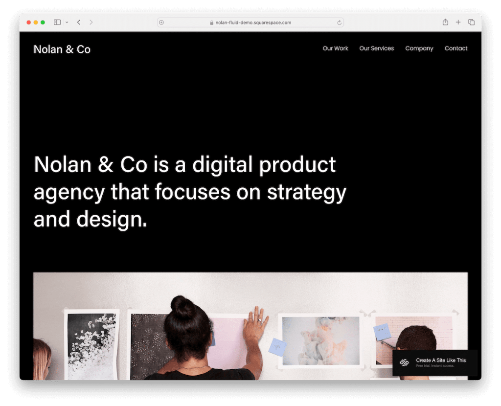 modèle de concepteur Nolan Squarespace