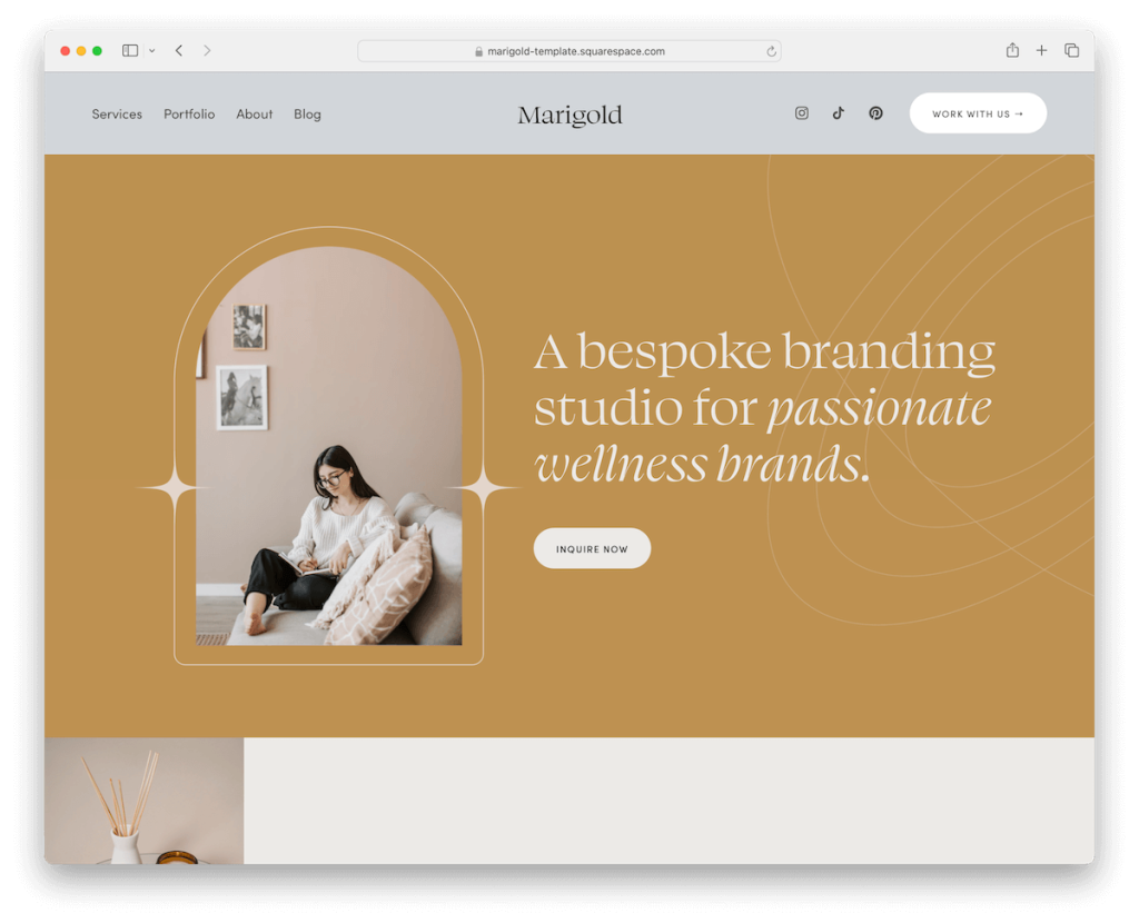 templat desainer marigold squarespace