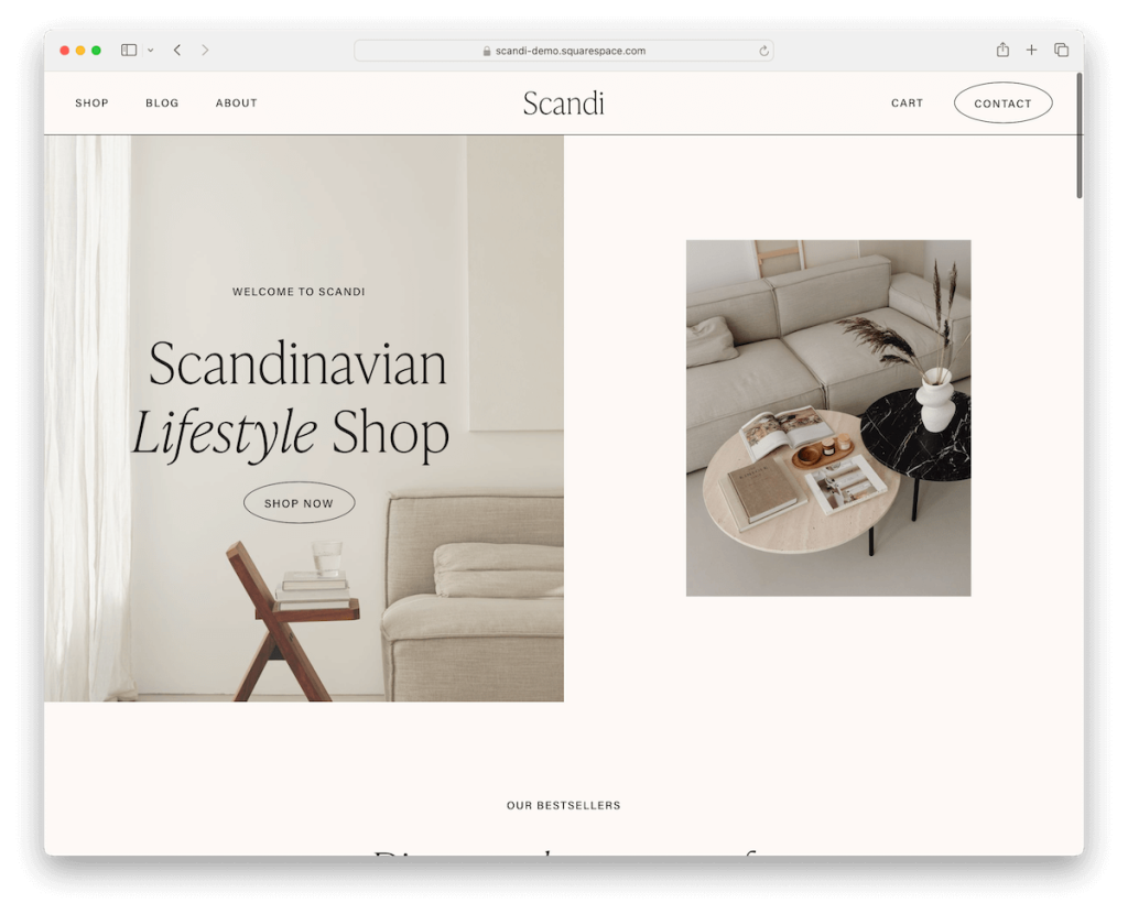 modèle de concepteur scandi squarespace