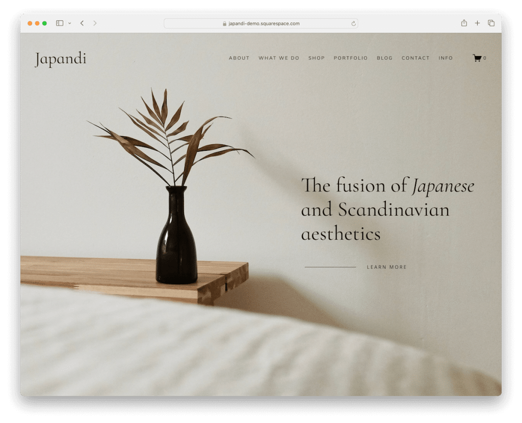 japandi squarespace 예술가 템플릿