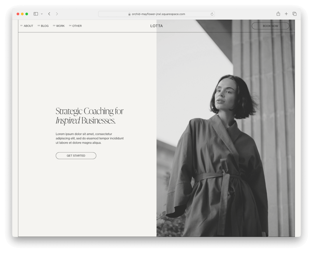 szablon coachingu lotta Squarespace