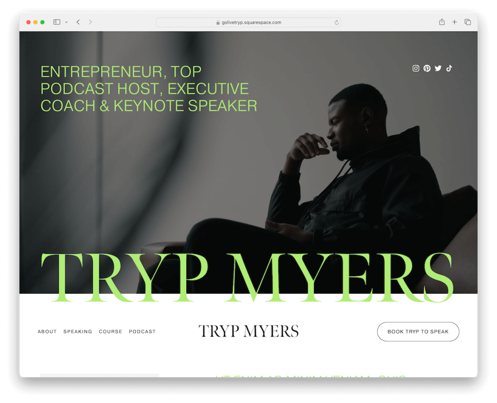 Tryp Squarespace Coaching-Vorlage