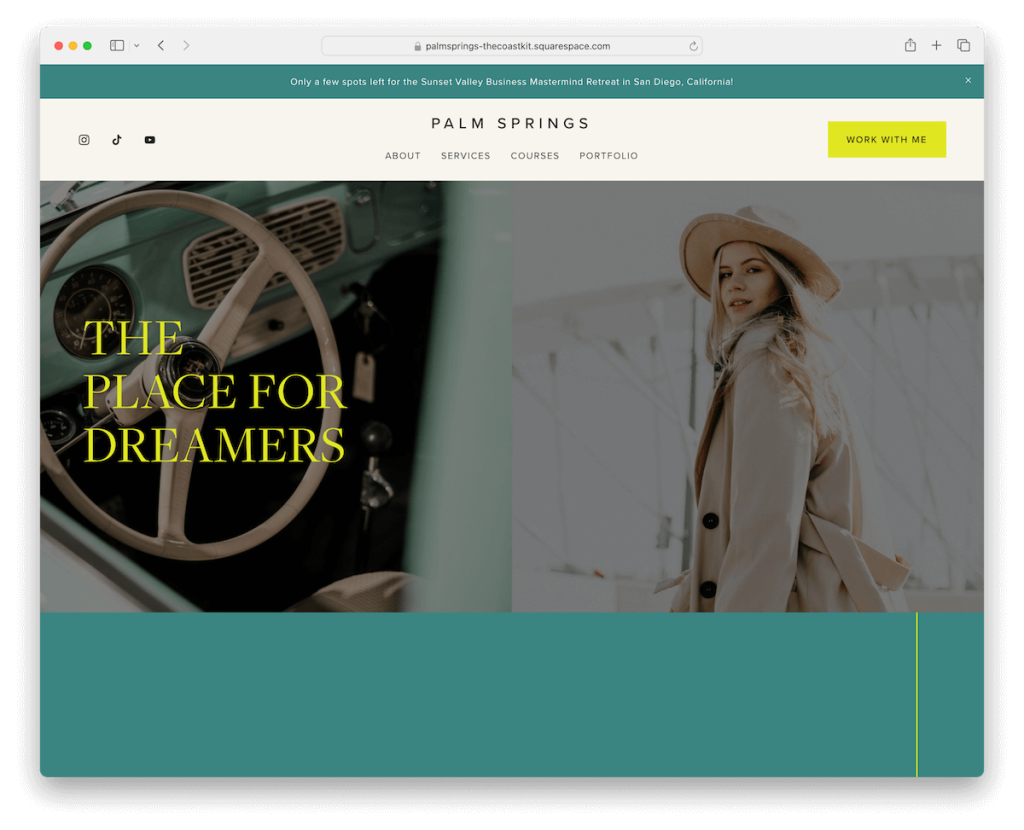 Palm Springs Squarespace Coaching-Vorlage