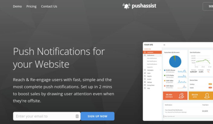 Pushassist como alternativa às notificações push do Notix