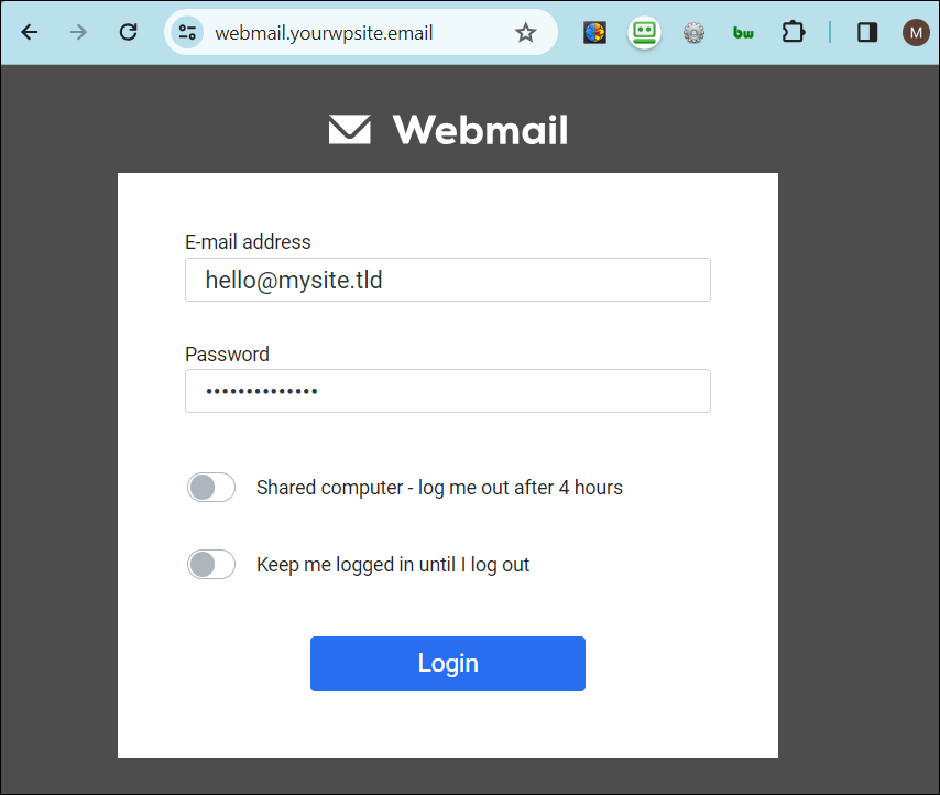 Webmail doğrudan giriş