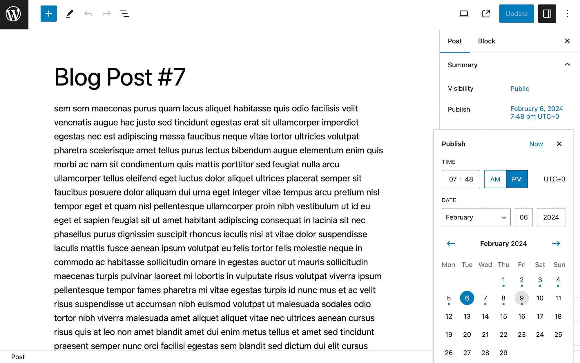 Mengubah tanggal Publikasi untuk posting WordPress di editor blok