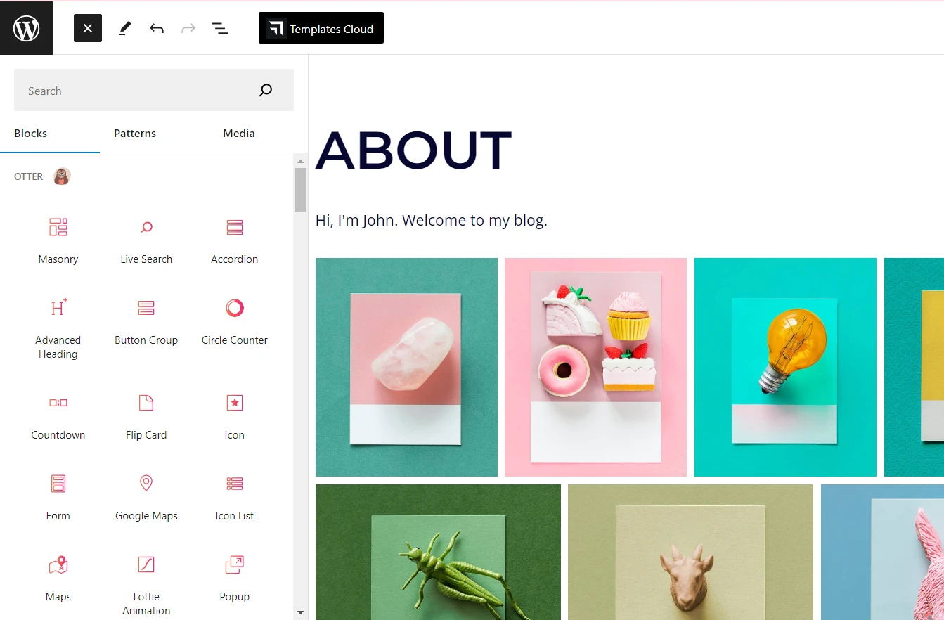 Otter Blocks în editorul de blocuri WordPress