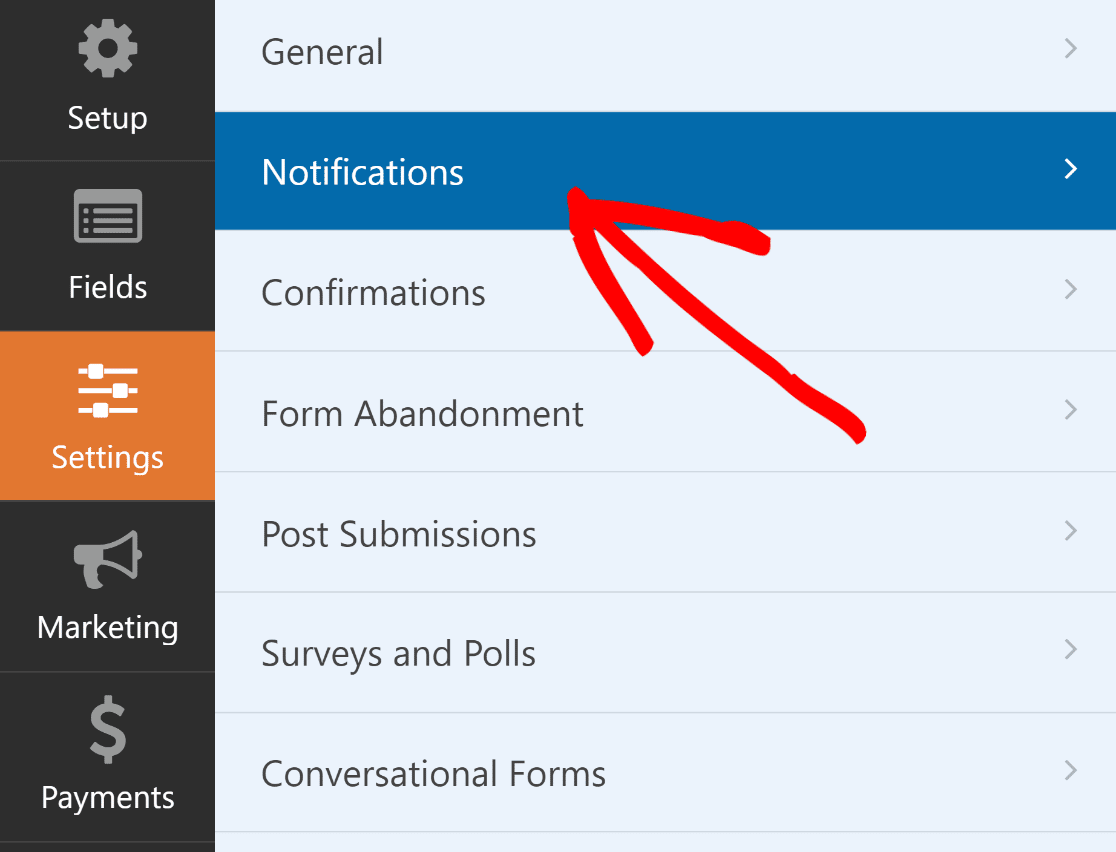 notifications settings