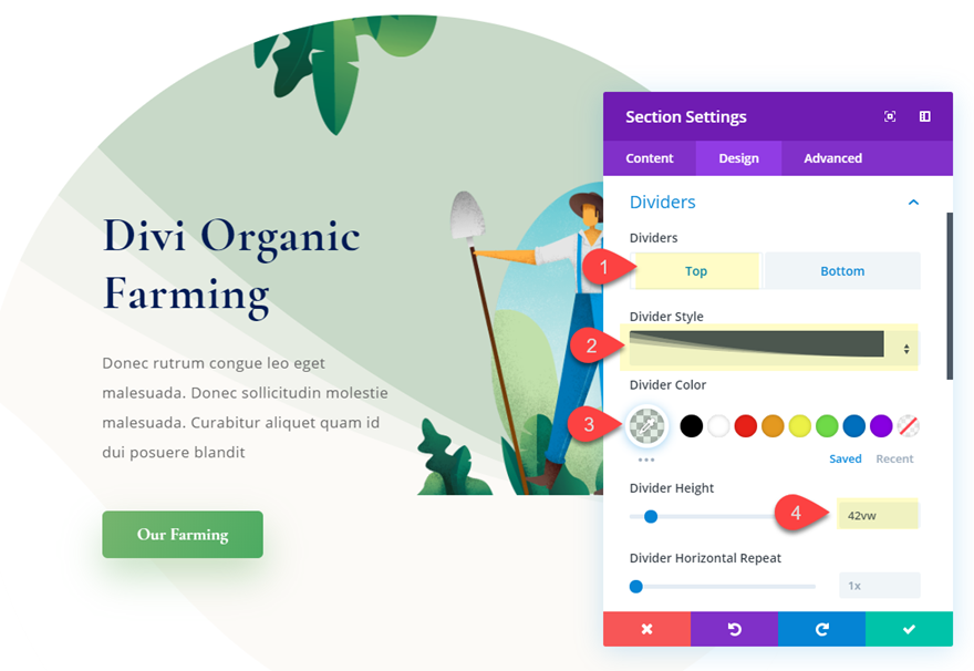 éléments circulaires divi
