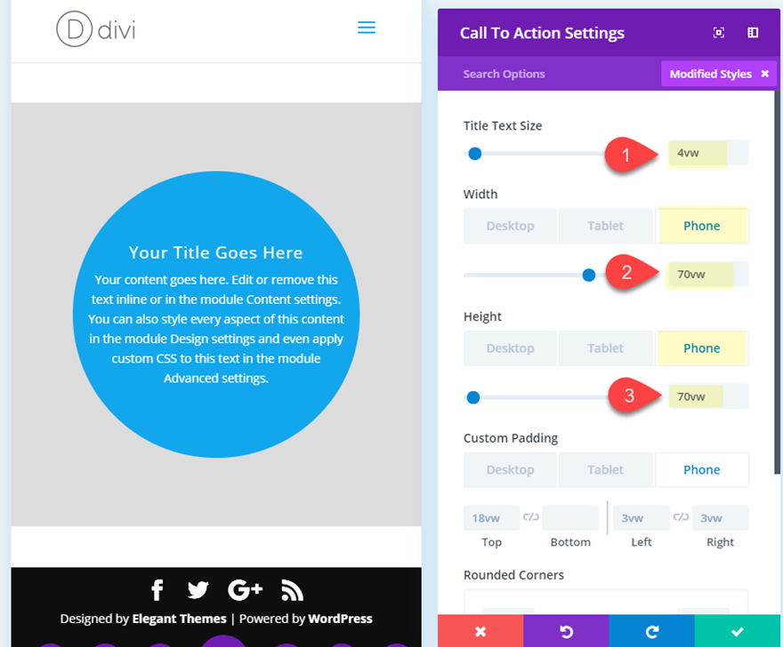 éléments circulaires divi