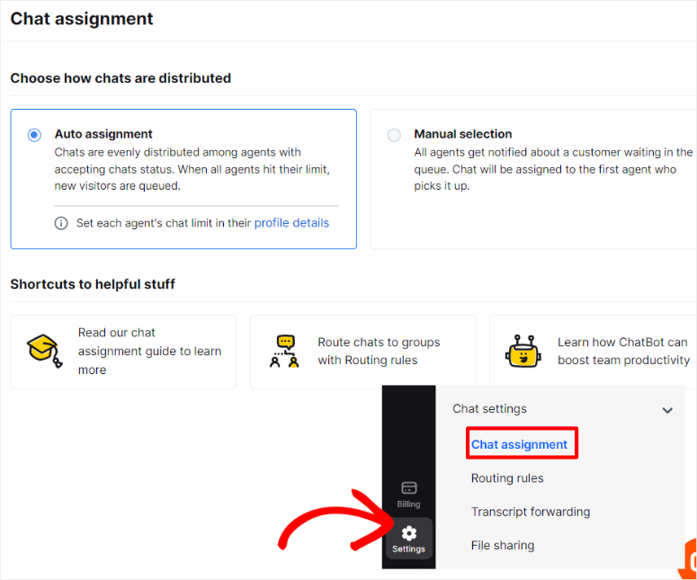livechat-chat-assignment-settings - IsItWP - 無料の WordPress テーマ検出ツール livechat chat assignment settings