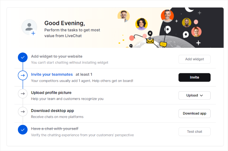 ライブチャットチェックリスト - IsItWP - 無料の WordPress テーマ検出ツール livechat checklist