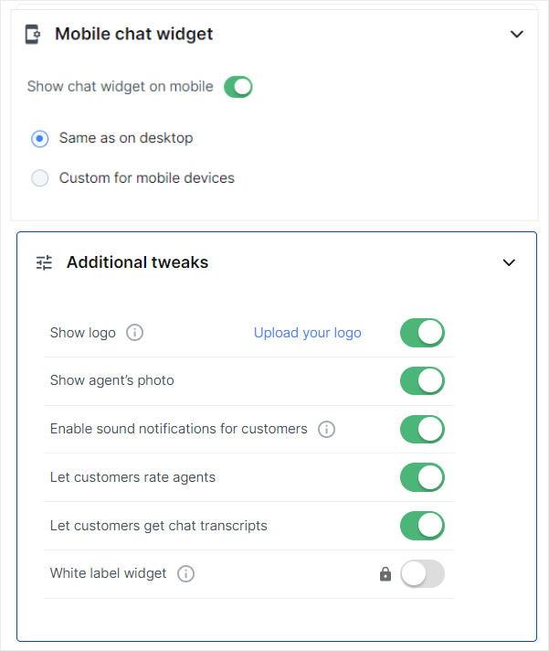 追加調整ライブチャットカスタマイズ - IsItWP - 無料の WordPress テーマ検出ツール additional tweaks livechat customization