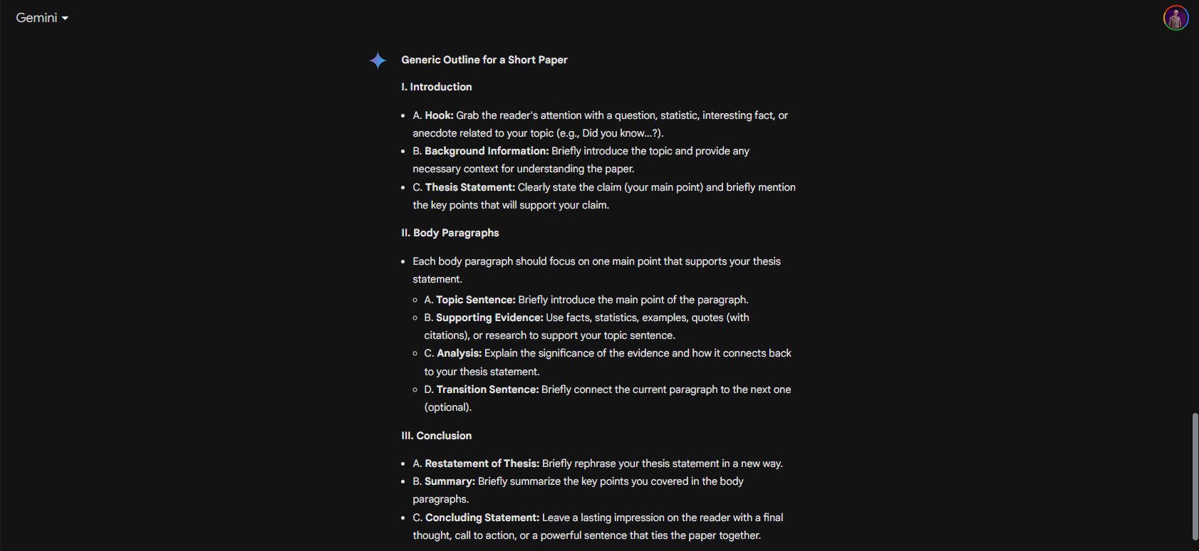 ใช้ AI ของ Google Gemini เพื่อช่วยสร้างโครงร่างการเขียน