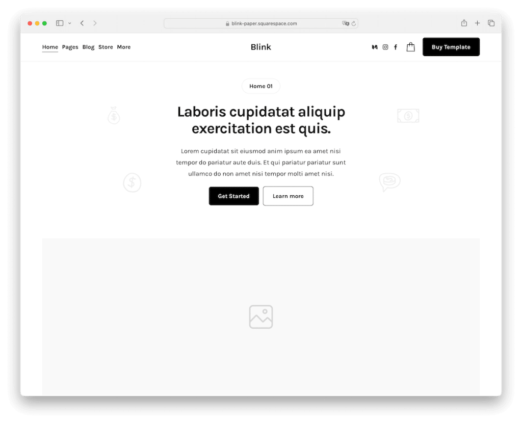 Blink-Squarespace-Vorlage