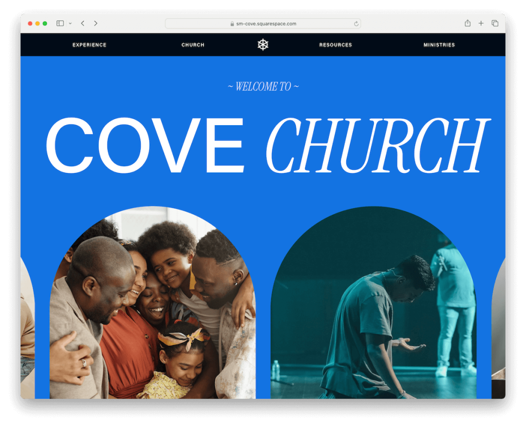 cove squarespace kilise şablonu