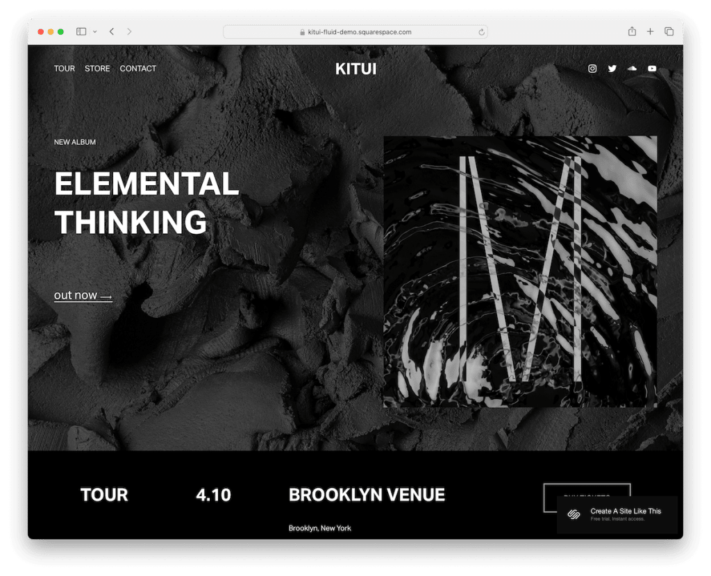 kitui squarespace 音樂家模板