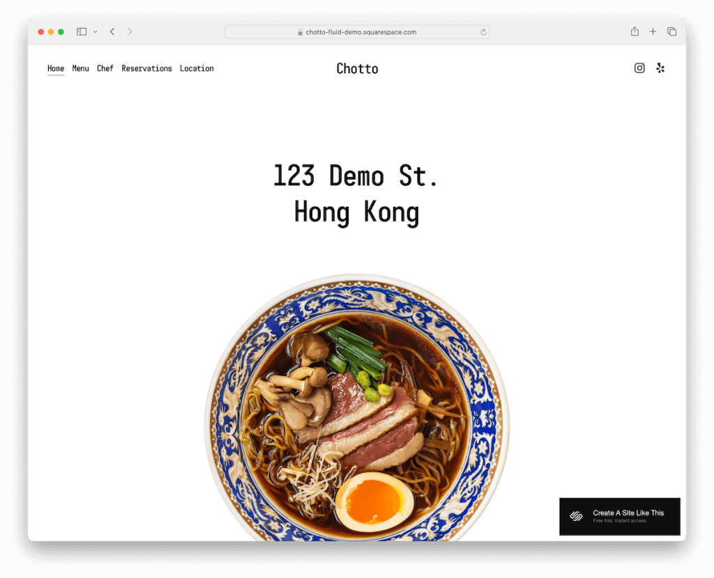 เทมเพลตมินิมอลของ Chotto Squarespace