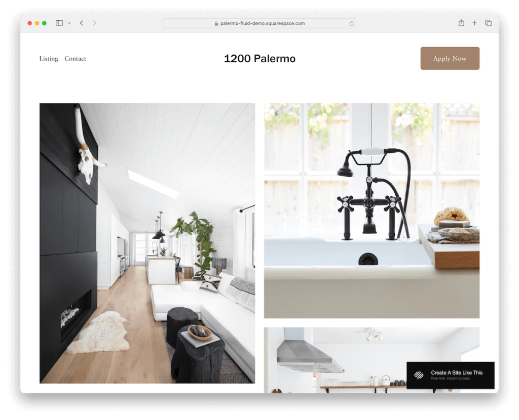 minimalistische Vorlage für den Palermo Squarespace