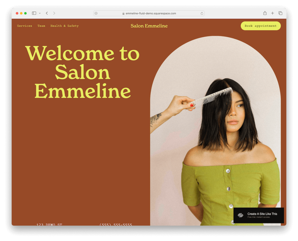 minimalistische Vorlage von Emmeline Squarespace