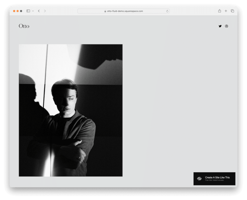 Минималистичный шаблон otto Squarespace