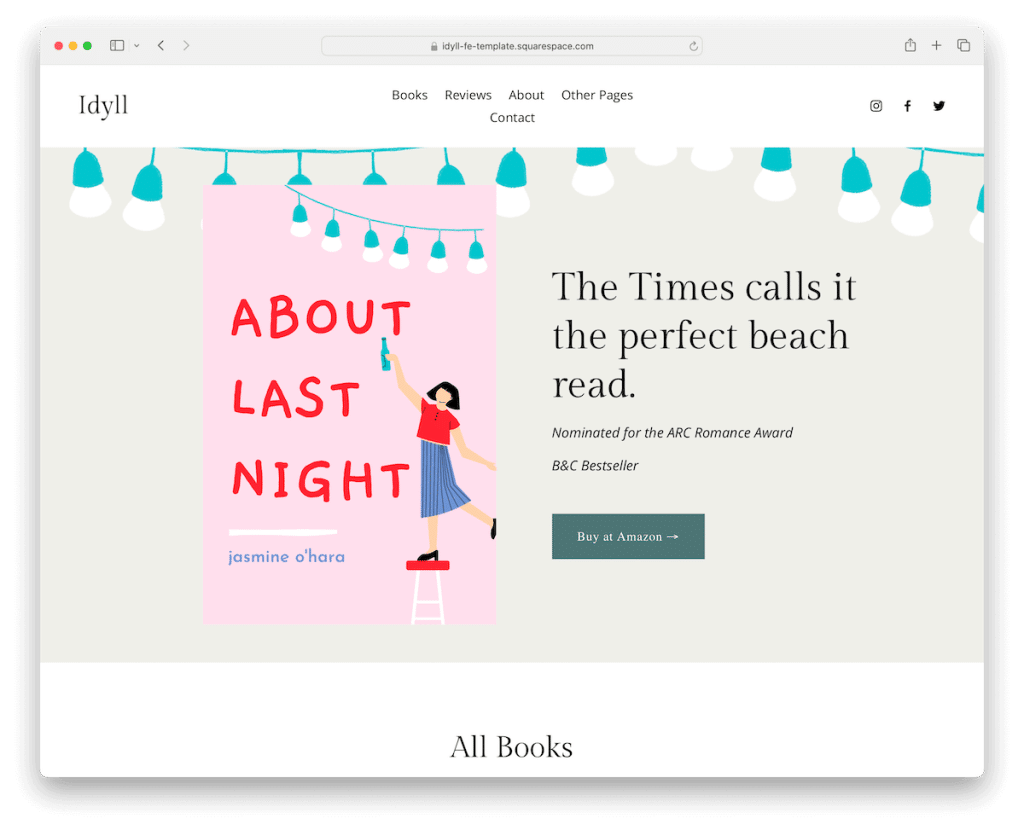 เทมเพลตนักเขียน Idyl Squarespace