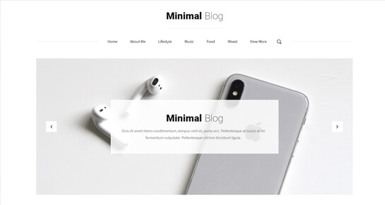 Minimalist blog WordPress theme