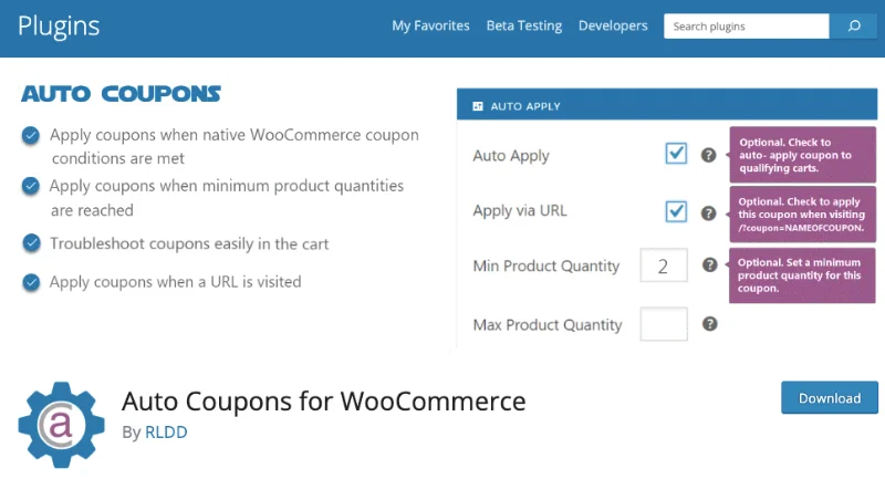 Complementos de cupones de WooCommerce: cupones automáticos para WooCommerce