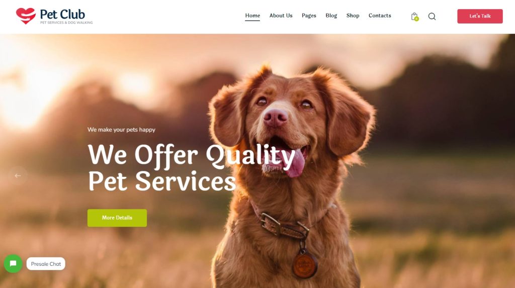 Pet Club WordPress-Theme.