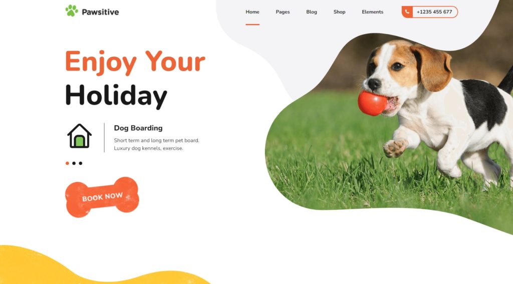 Tema de WordPress para cuidado de mascotas Pawsitive.