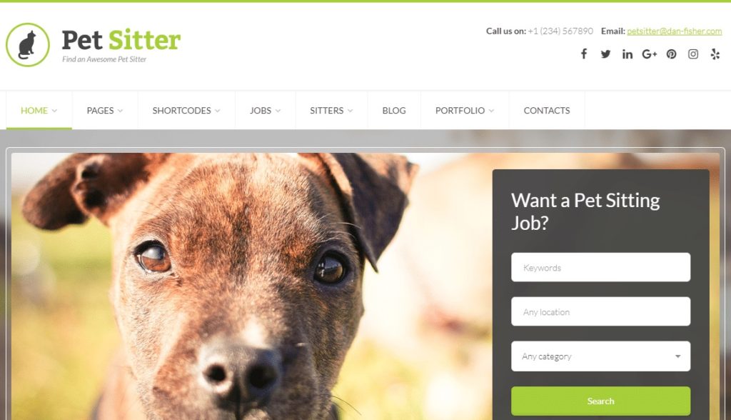 Tema WordPress per pet sitter.