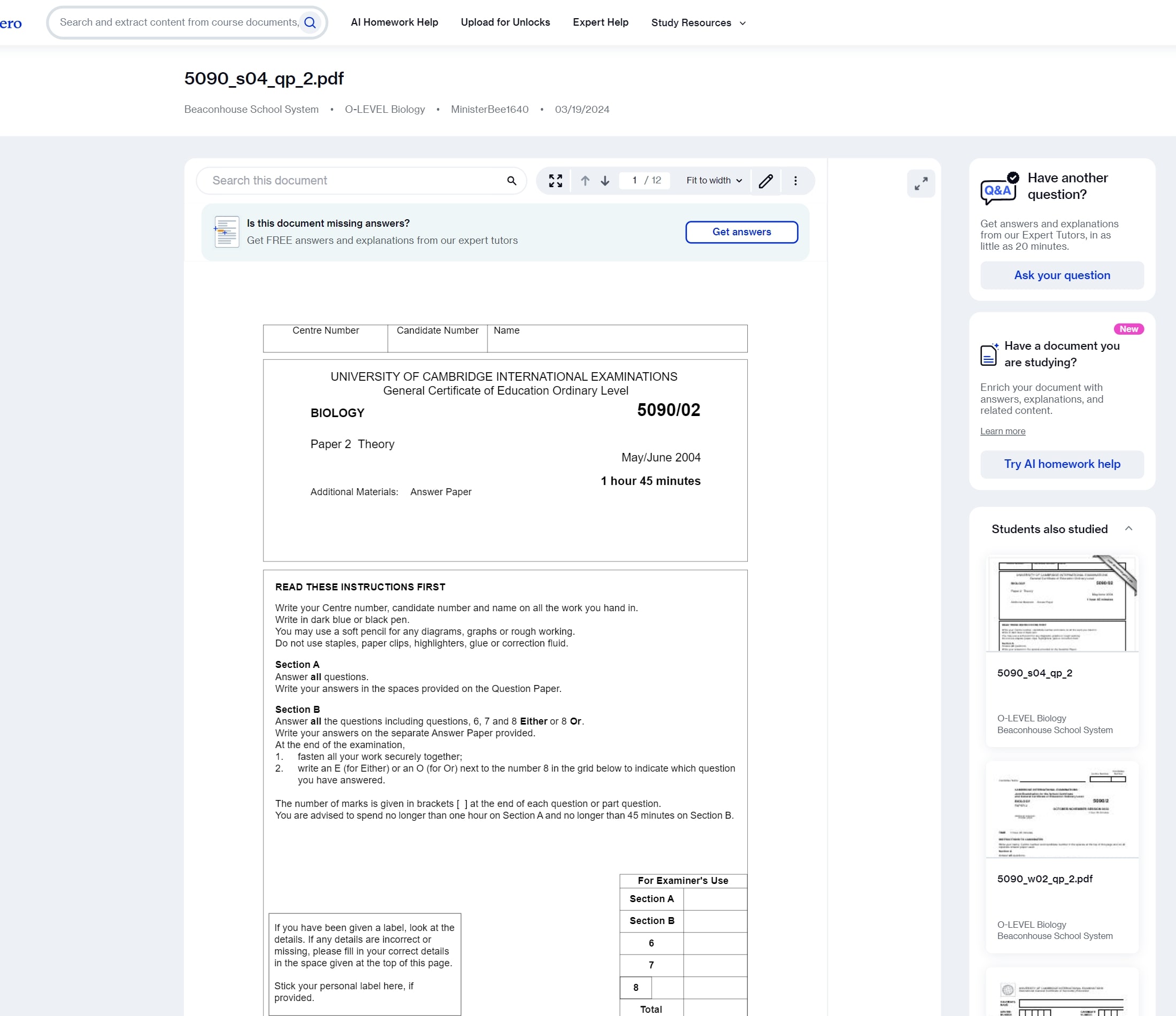 asistencia de coursehero ai