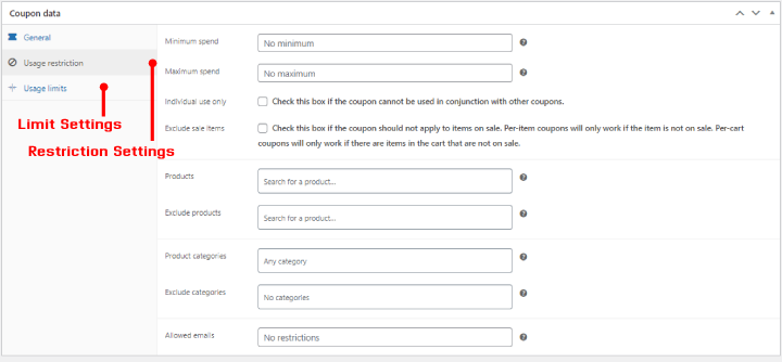 WooCommerce'de Kupon Kodu Nasıl Oluşturulur? 5 Restriction and Limit