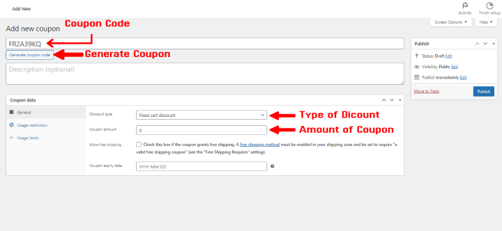 WooCommerce'de Kupon Kodu Nasıl Oluşturulur? 4 Generate Coupon