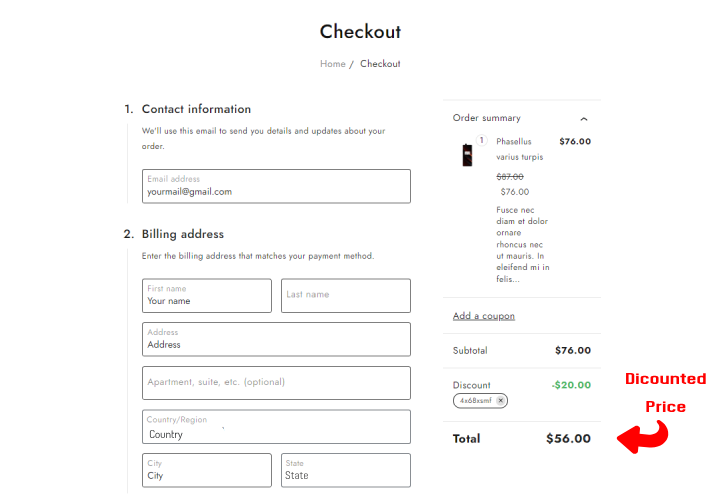 WooCommerce'de Kupon Kodu Nasıl Oluşturulur? 11 Checkout Final Price