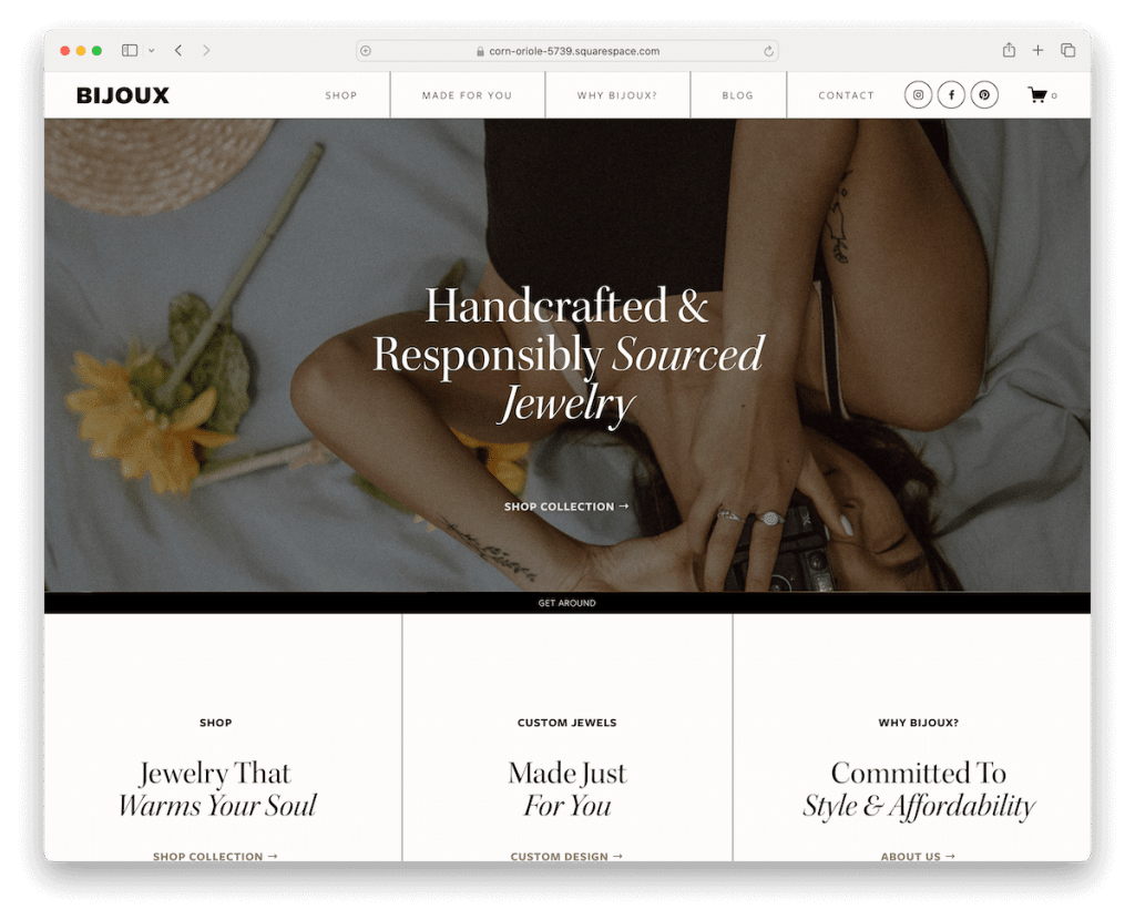 Bijoux-Squarespace-Luxus-Vorlage